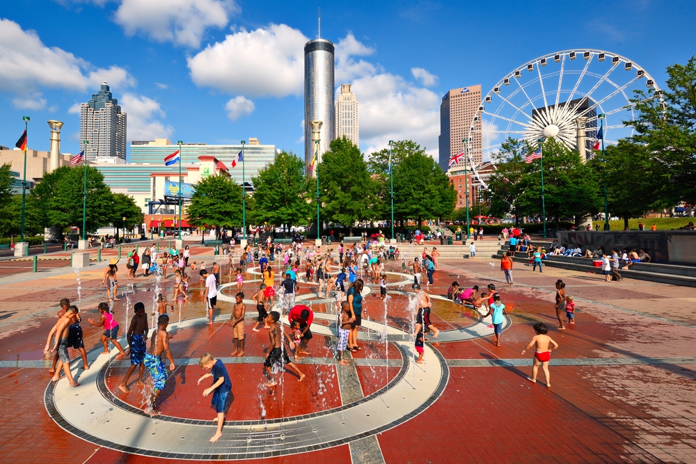 Atlanta,-,August,25:,Children,Play,At,Centennial,Olympic,Park