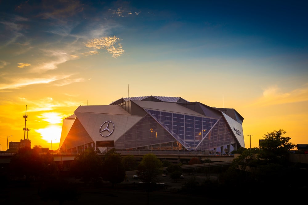 Atlanta,,Ga,-,September,29,,2018:,Mercedes-benz,Stadium.,Mercedes-benz,Stadium