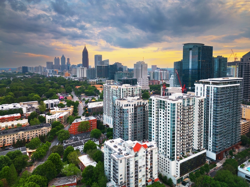 Atlanta,,Georgia,,Usa,Downtown,Cityscape,Over,Midtown.